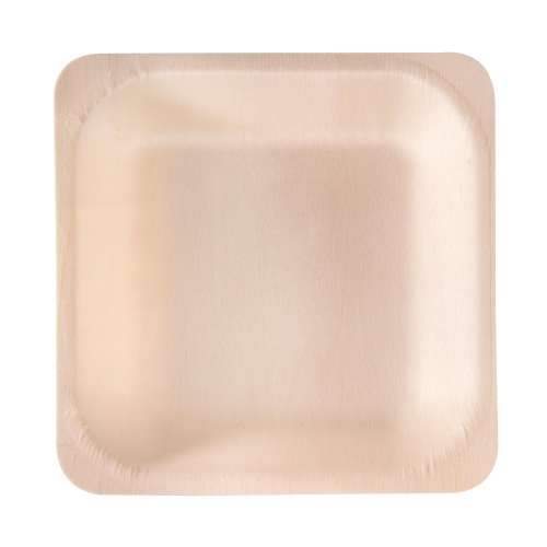 50 Piatti monouso in legno quadrati 14,5 x 14,5cm Signor Bio (Delist